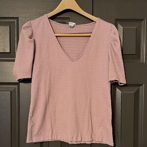 Elegant Pink V-Neck Women's Top